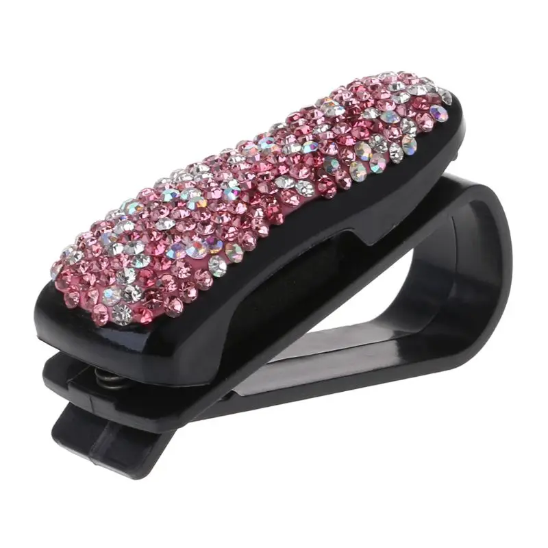 Auto Fastener Clip Rhinestone Diamond Car Sun Visor Glasses Sunglasses folder Ticket Receipt Card Storage Holder Accessorie | Автомобили и