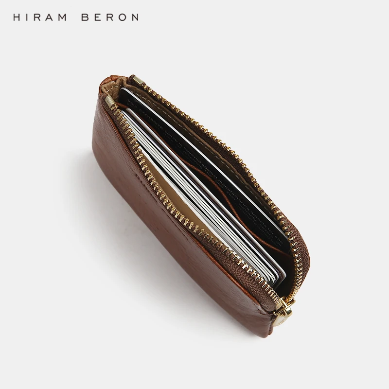 Кошелек Hiram Beron женский из натуральной кожи бумажник на молнии с кармашком для