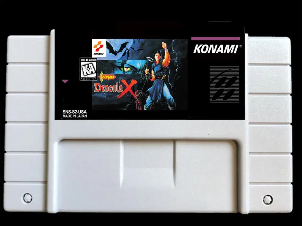 Ролики Dracula X USA-NTSC Версия 46 контактов Видеоигры карта NTSC Версия для ретро видеоигр Консоль