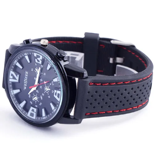 Лучший бренд черный военный пилот Авиатор армейский Стиль Силиконовый ремешок 3D