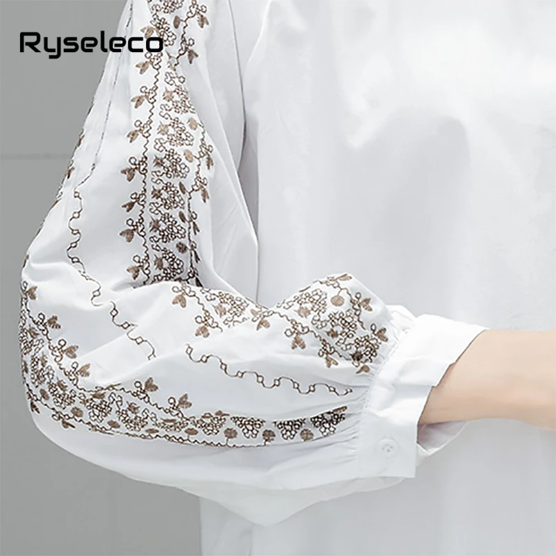 Женские повседневные свободные рубашки XXL с длинным рукавом-фонариком | Женская