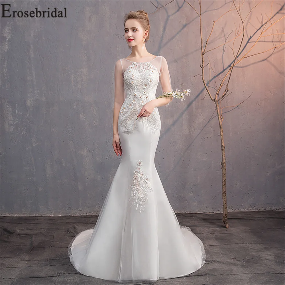 Erosebridal Новое поступление кружевные свадебные платья 2019 винтажные наряды Русалка