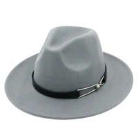 mistdawn fashion unisex wool blend panama hat wide brim felt fedora caps leather band ball buckle size 56 58cm