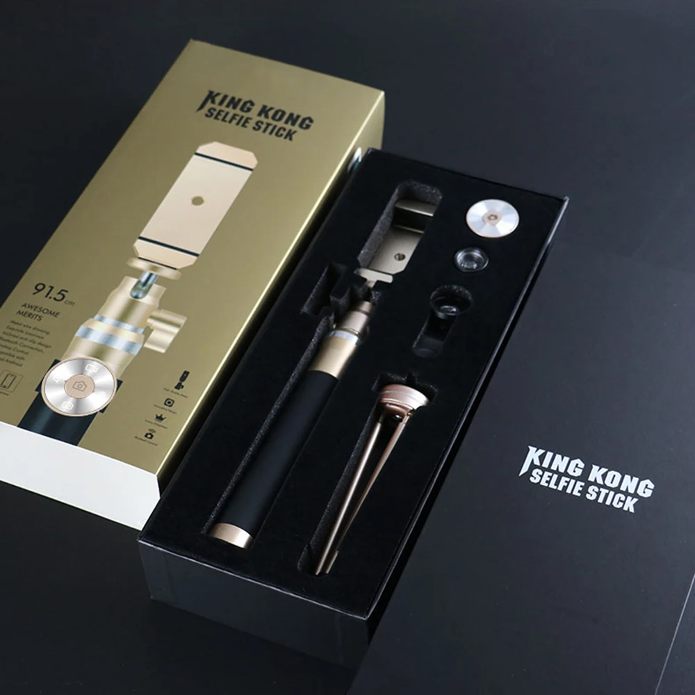 Bluetooth палка для селфи Выдвижная ручной монопод + Клип держатель затвора Пульт