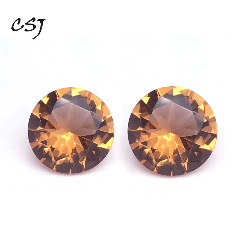 CSJ искусственный зултанит круглой огранки незакрепленный драгоценный камень