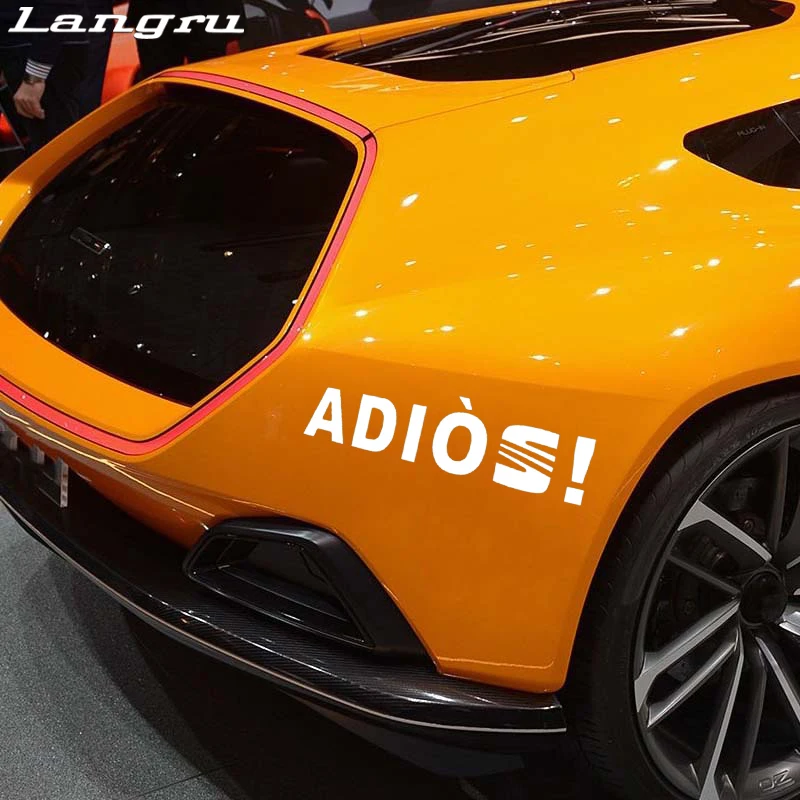Langru Spanish Adios Goodbye Text Character Funny Fashion Car Window Bumper Vinyl Decoration Sticker Jdm | Автомобили и мотоциклы