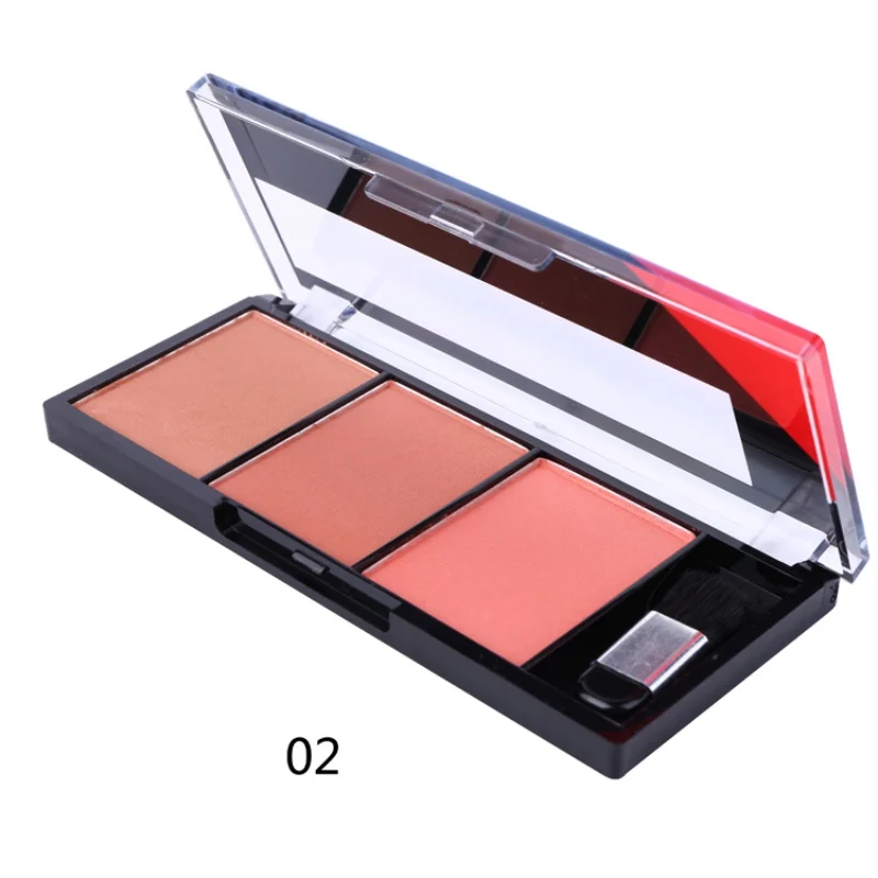 3 цвета, Румяна для лица, матовая палитра теней для век, широкая палитра для макияжа, Румяна для лица, стойкая румяна, косметика с кистью для макияжа