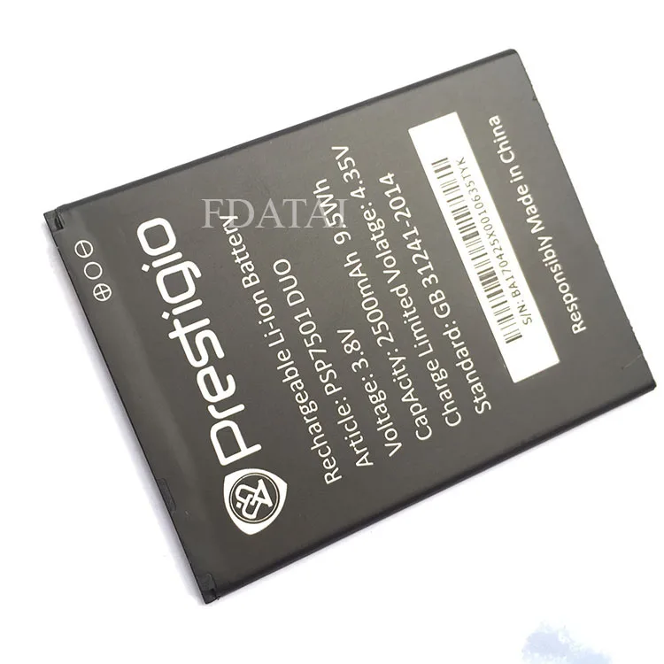 Psp7501 Мода 2017 г. Новый Замена Li-Ion 2500 мАч Батарея для Prestigio psp7501 Duo телефон с номер