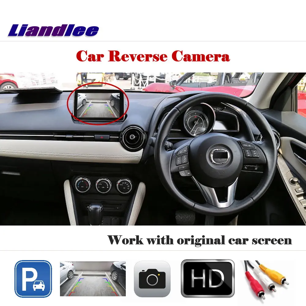 Liandlee Автомобильная задняя камера заднего вида для Mazda 2 Demio DJ Mazda2 2014 ~ 2017 HD CCD