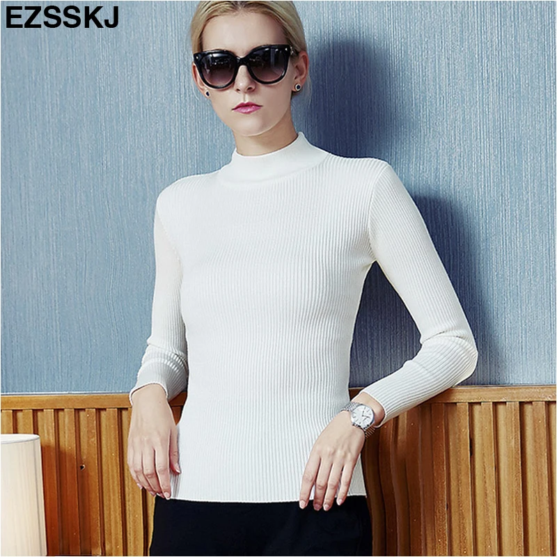 Осень-зима 2019 женский свитер пуловеры вязаный эластичный Повседневный джемпер