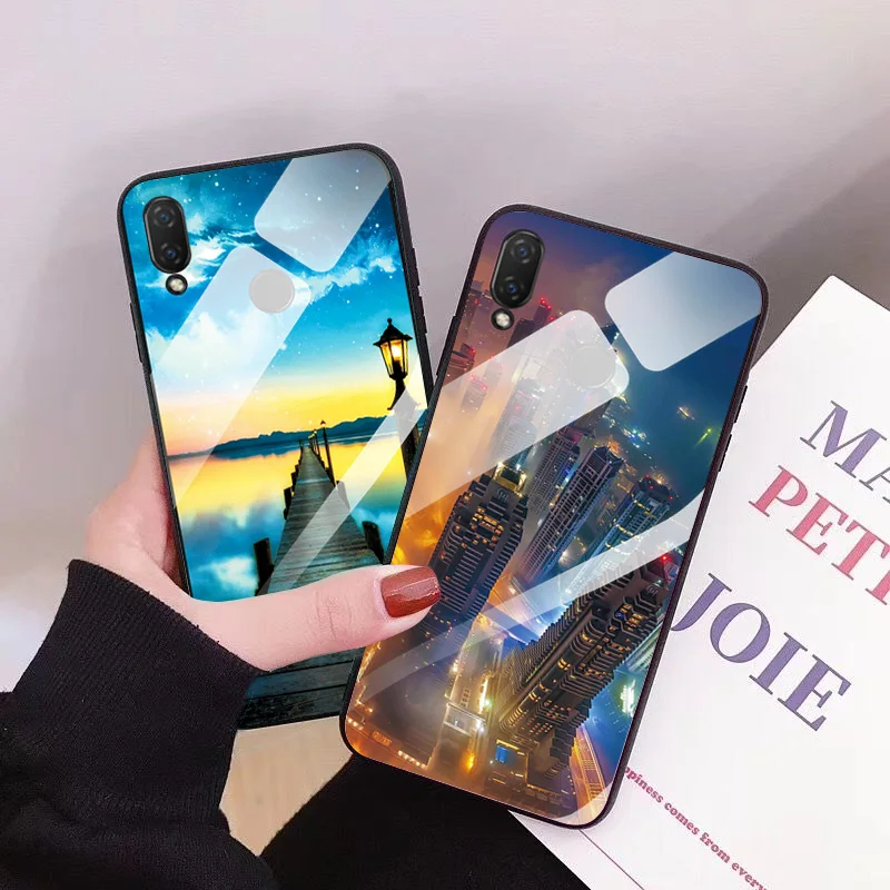 Чехол для телефона из закаленного стекла huawei Honor 8X задняя крышка Honor8X 8 X Классные