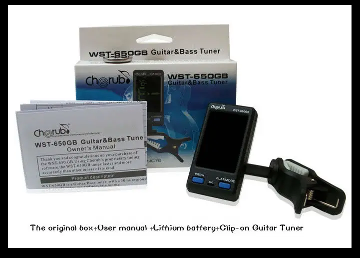

Cherub WST-650GB LCD Clip-On/Mic Digital Tuner Electronic Acoustic Guitar&Bass Tuners Free Shipping