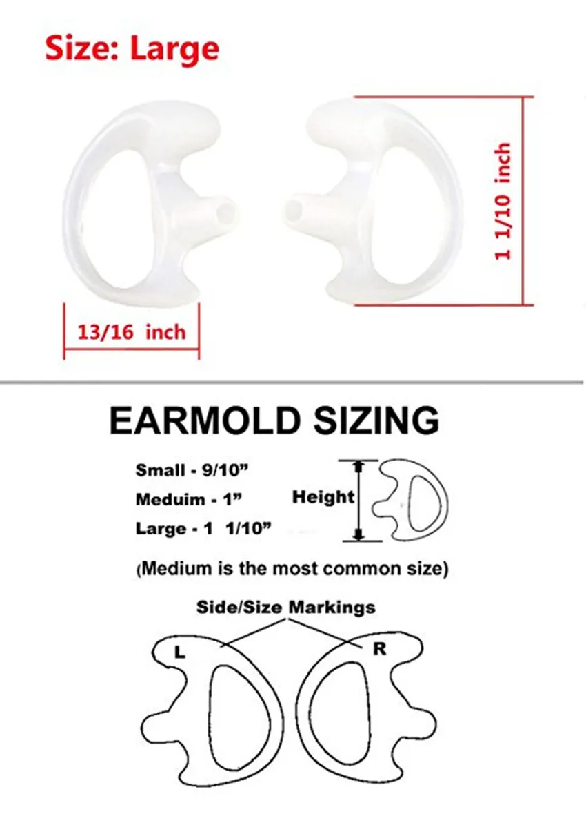 3 пары белых силиконовых мягких вкладышей скрытые акустические трубки