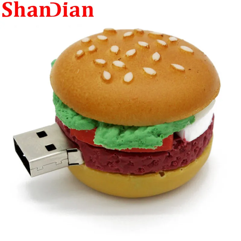 SHANDIAN новая еда, Гамбургер usb флэш-накопитель креативные суши арбуз флеш-накопитель 64 Гб/32 ГБ/16 г/8 г/4 Гб карта памяти