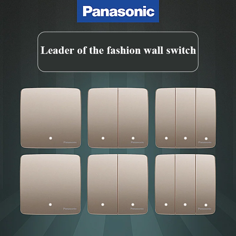 Panasonic роскошный настенный выключатель ЕС стандартный выключатель света, переключатель питания, Хрустальное стекло, 1 2 3 4 банды 1 2 позиционный переключатель, 220-250 В