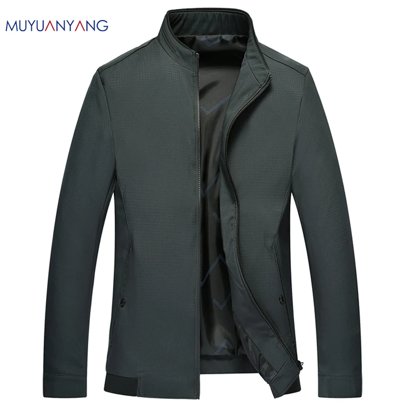 Mu Yuan Yang, большие размеры XXL, XXXL, новые весенние куртки, мужские одноцветные пальто на молнии, мужская повседневная куртка для мужчин, брендовая одежда