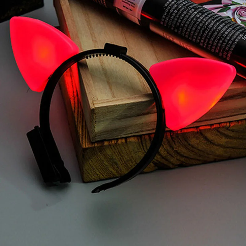 Для женщин и девочек LED мигающий кот животное ухо оголовье Сияющий головной убор