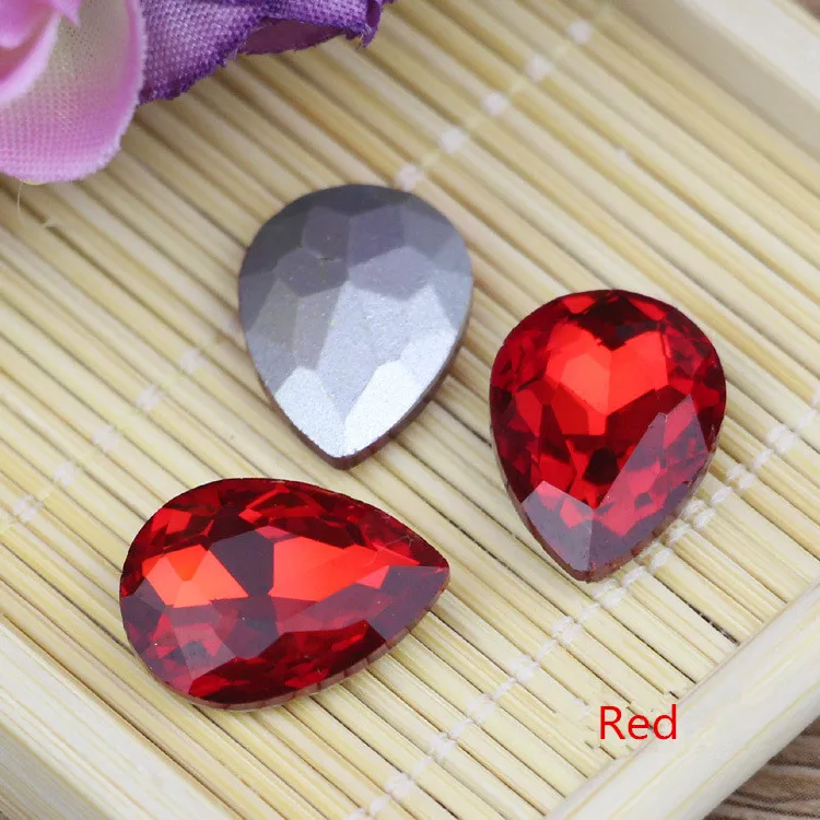 20 шт./лот стеклянные стразы в форме капли воды хрустальные для пришивания