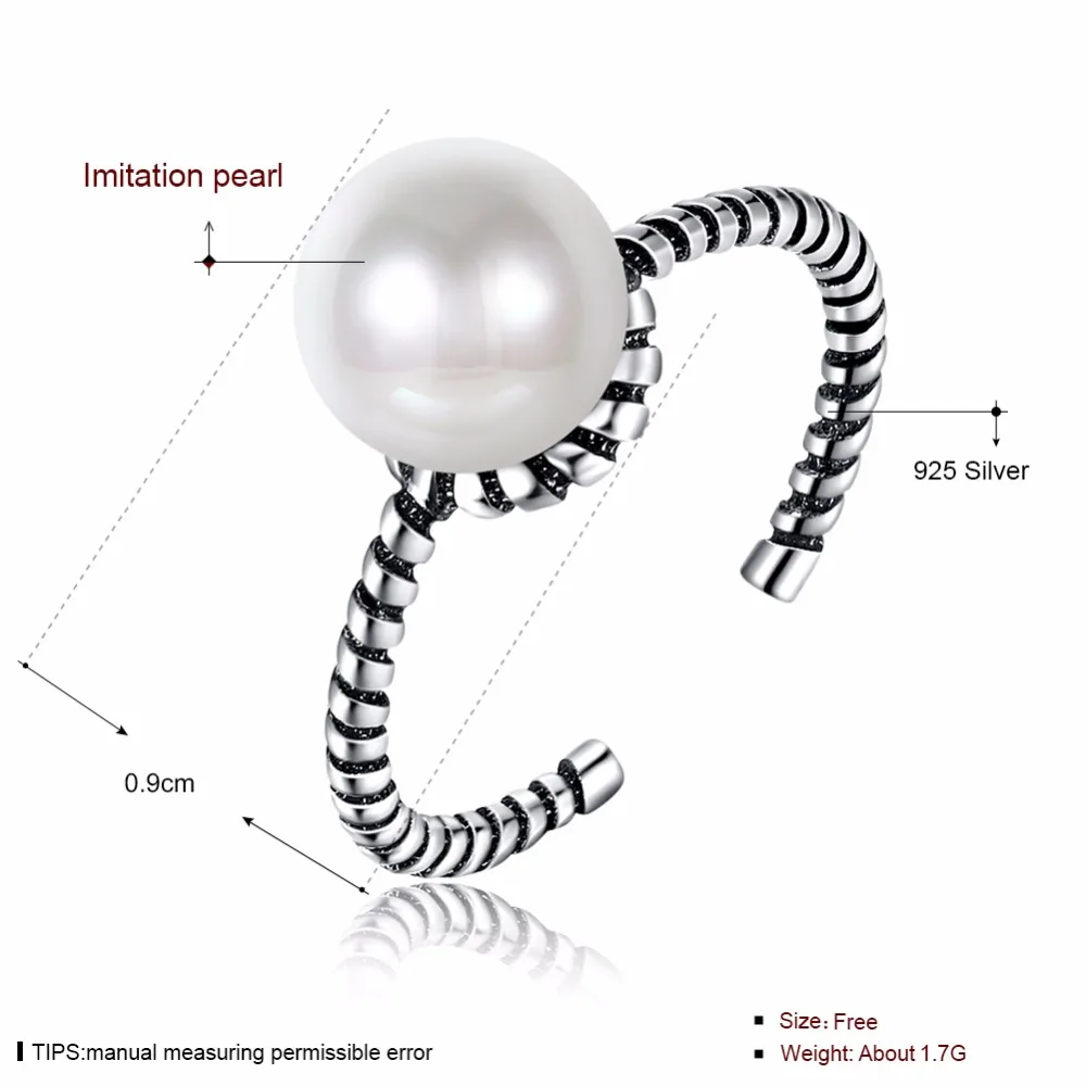 2018 новый 925 пробы Silver Pearl открытие перстни для Для женщин Anillos Mujer Марка Винтаж