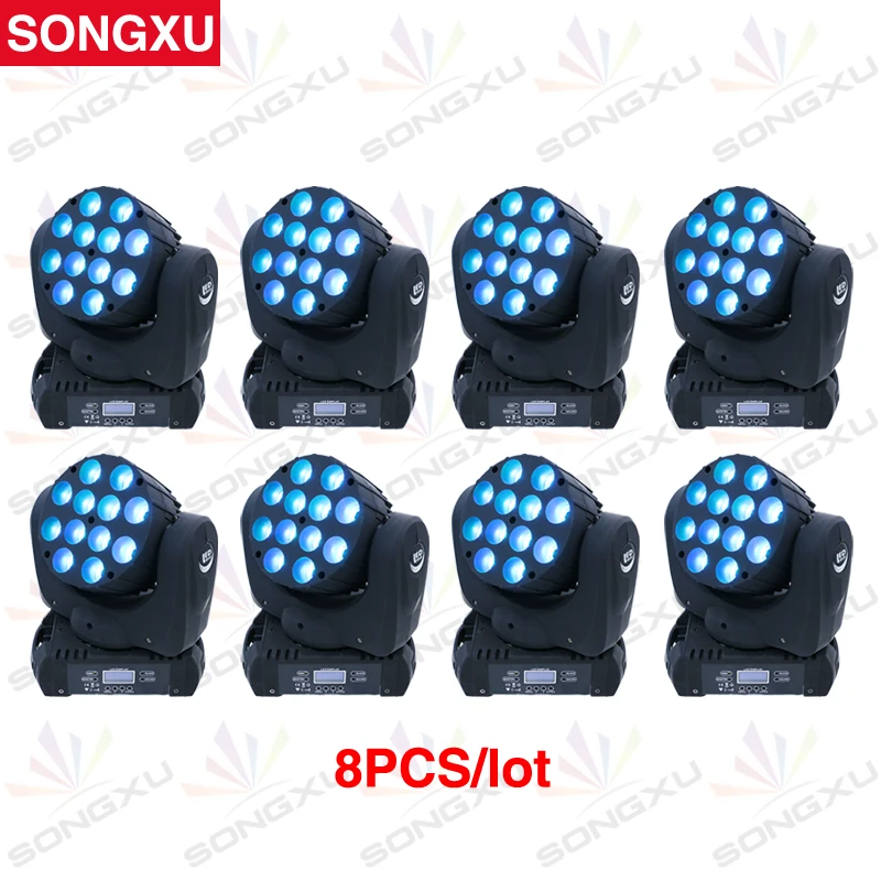 Светодиодная подвижная головная лампа 12x12W RGBW 4 в 1 9/16 DMX каналы 8