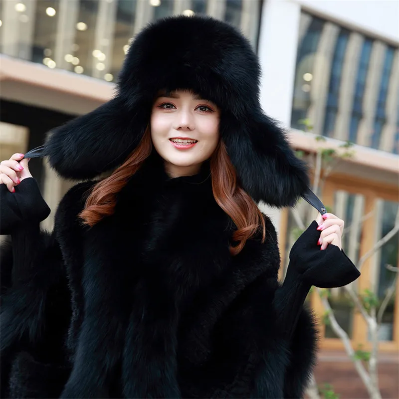 Зимняя популярная Высококачественная Роскошная меховая шапка Ms лисий мех Lei Feng