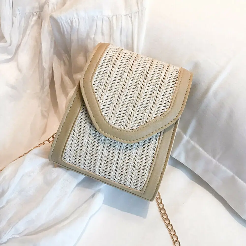 Сумки для женщин модная женская кожаная соломенная сумка на плечо сумочка через