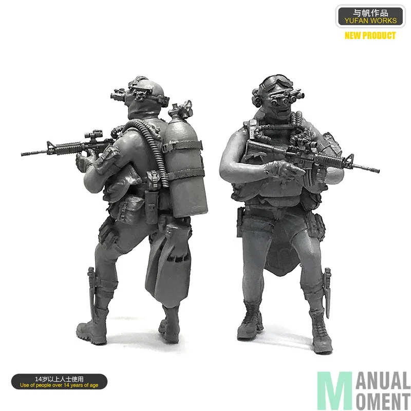 Миниатюрный 1/35 US Navy Seal Commando вода Ghost Frogman индивидуальный Солдат Смола Модель Набор