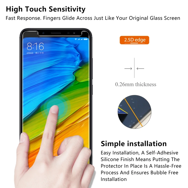 2 шт. закаленное стекло для Xiaomi Redmi Note 5 ультратонкая Защита экрана Pro пленка Prime