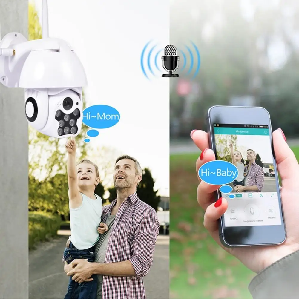 HD 1080P 8LED PTZ Control IP Camera Mini WIFI Outdoor Dome Home Security IP Camera Wireless CCTV Onvif Waterproof Night Vision