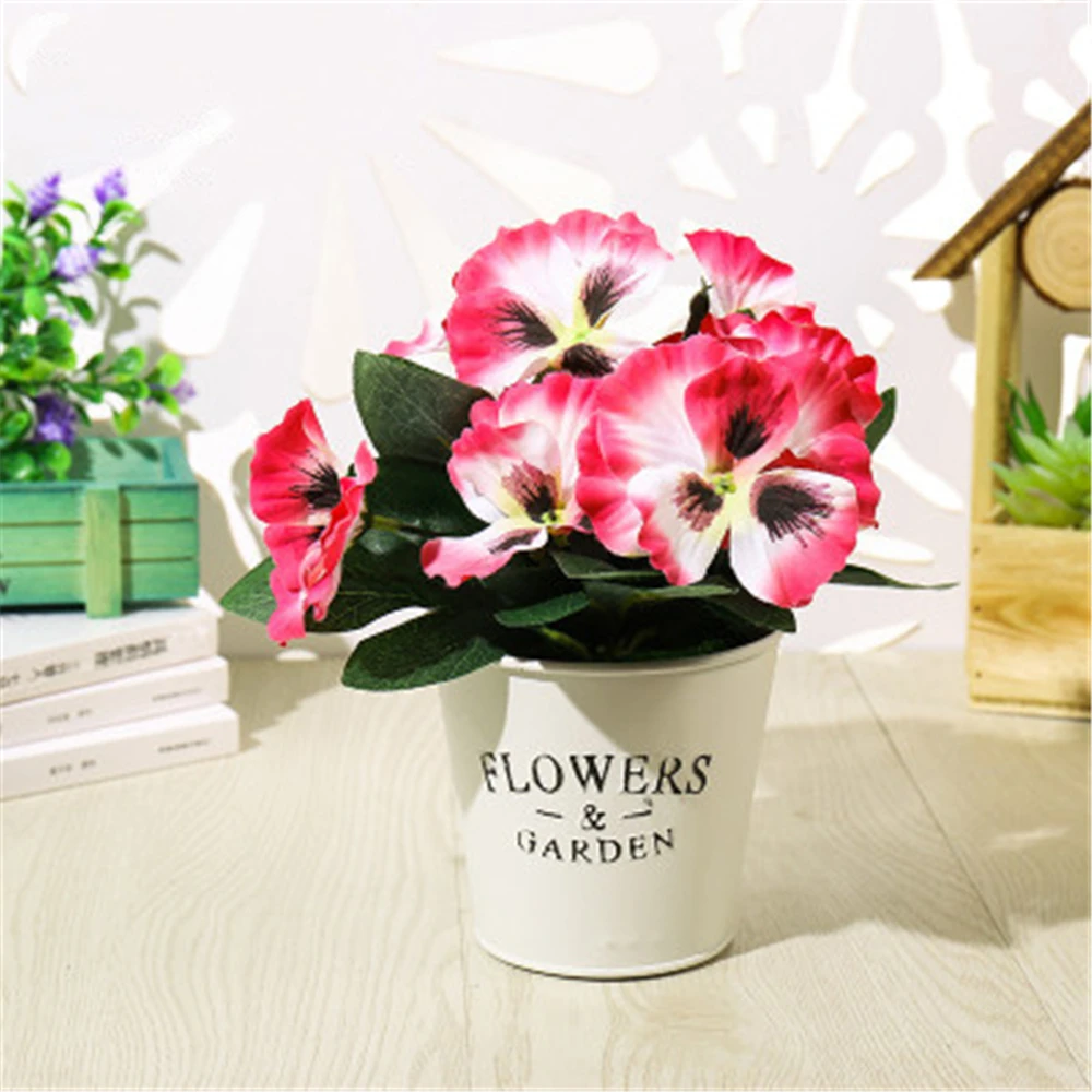 10 head Festival Home Room Wedding Simulation Pansy Flower Floral Decor Plant Bunch Artificial Silk Bouquet | Дом и сад