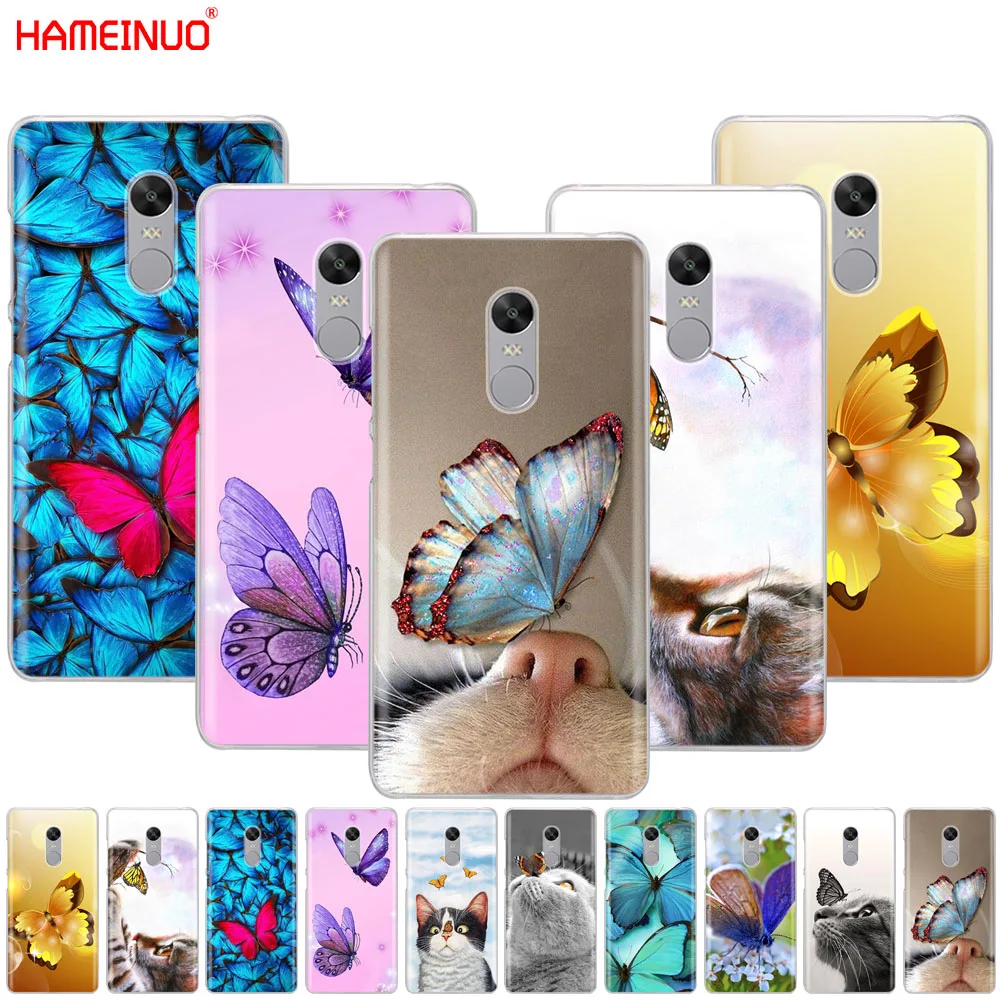 HAMEINUO чехол подставка с бабочкой на кошачьем носу для Xiaomi redmi 5 4 1 1s 2 3 3s pro PLUS note 4X 4A