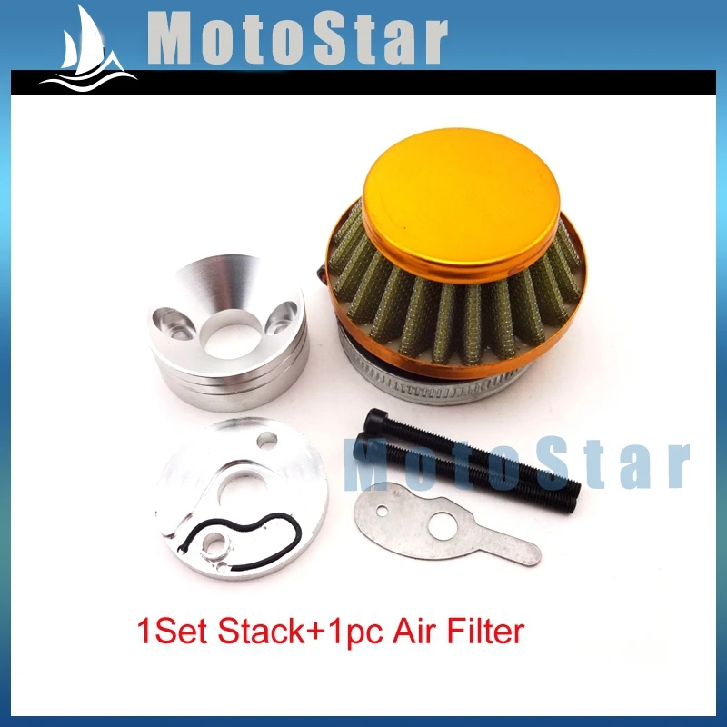 Золотой 44 мм воздушный фильтр + адаптер стека для 2 тактного 33cc 43cc 49cc двигателя с