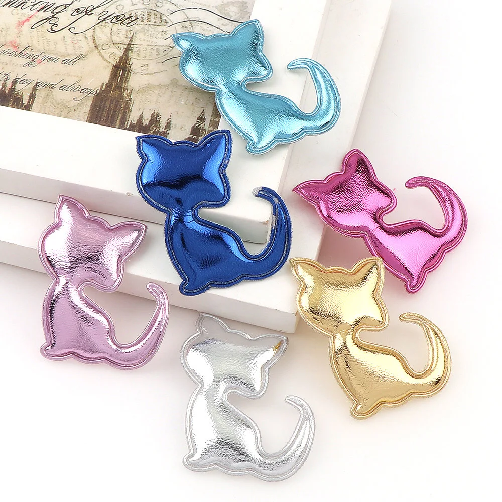 10 шт. микс модные нашивки из искусственной кожи в форме кошки войлочные