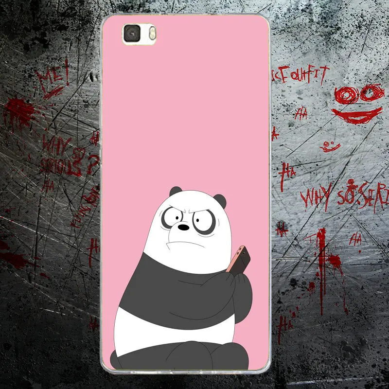 Мягкие ТПУ чехлы для телефонов Huawei P8 P9 P10 P20 Mate 10 Pro Y5 Y6 II Y7 Honor 6X 7X 9 Lite Ice We Bare Bear Fighting