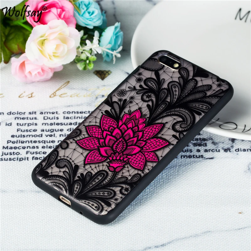 3D Flower Case For Huawei Y5 2018 5.45&quot Soft Silicone Edge Hard Back Cover Prime |