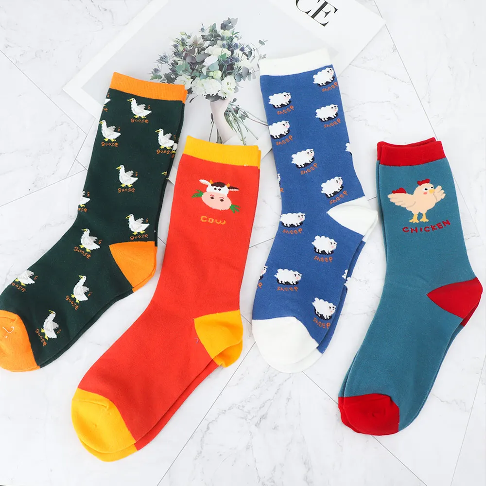 Носки унисекс для женщин и мужчин Короткие хлопковые носки с изображением