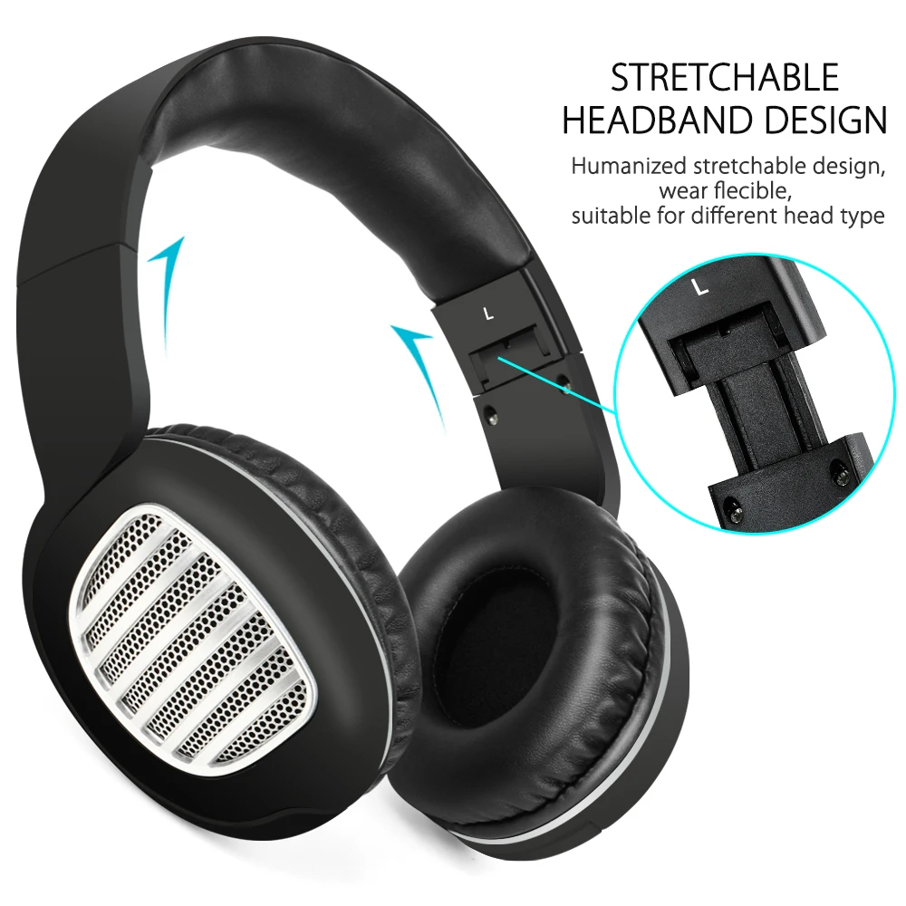 TOPROAD Bluetooth стереогарнитура складные наушники беспроводные с микрофоном TF FM радио