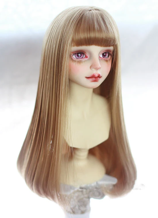 BJD куклы парики мед чай цвет высокая температура провода для 1/3 1/4 1/6 BJD DD SD MSD YOSD кукла air bang Длинные груша цветок парик