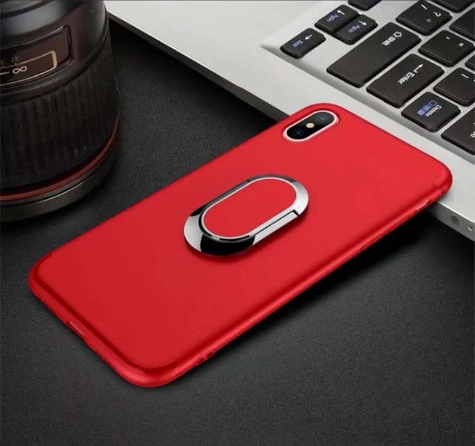 ТПУ кремния Матовая Мягкий чехол для iPhone X 8 Plus с гибкий магнитный Металл Телефон