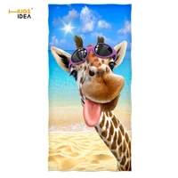 hugsidea giraffe selfie 3d design beach towel super absorbent home textile bath face hair towels for cute kids soft sport toalla