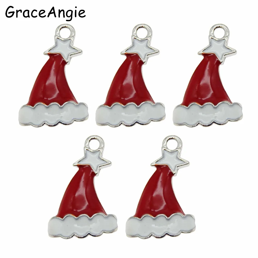 Graceangie 10 шт. Рождество ручной работы Цепочки и ожерелья Санта Клаус Шапки браслет