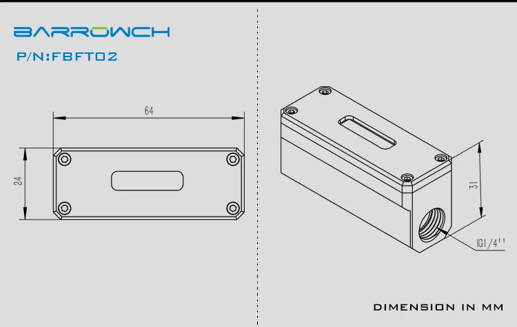 BARROWCH цифровой дисплей водяного охлаждения использовать термометр OLED черный серебристый красный золотой