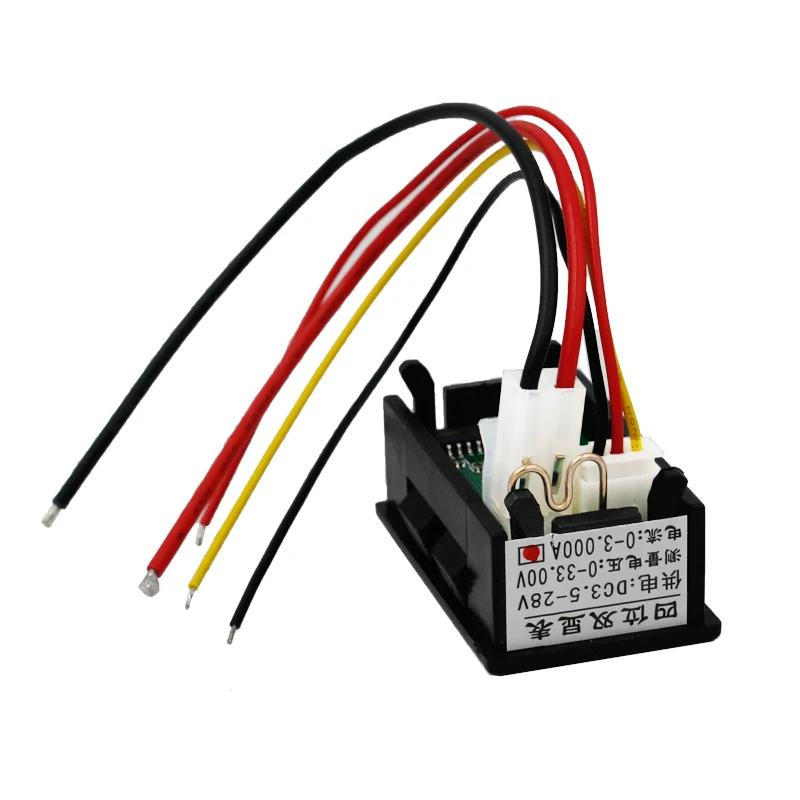 Автомобильный тестер красный светодиод постоянного тока 0 33 в/3A Амперметр вольт