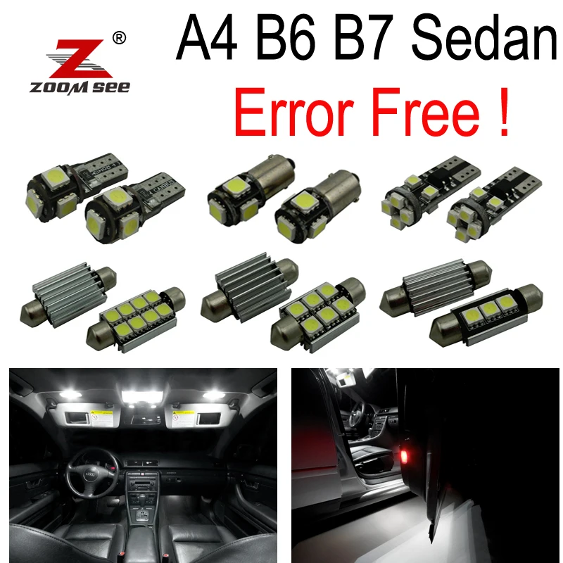 22 шт. x Canbus Error Free светодиодный внутренний купол свет полный комплект для Audi A4 S4 RS4 B6 B7 для салона седана только(2002-2008
