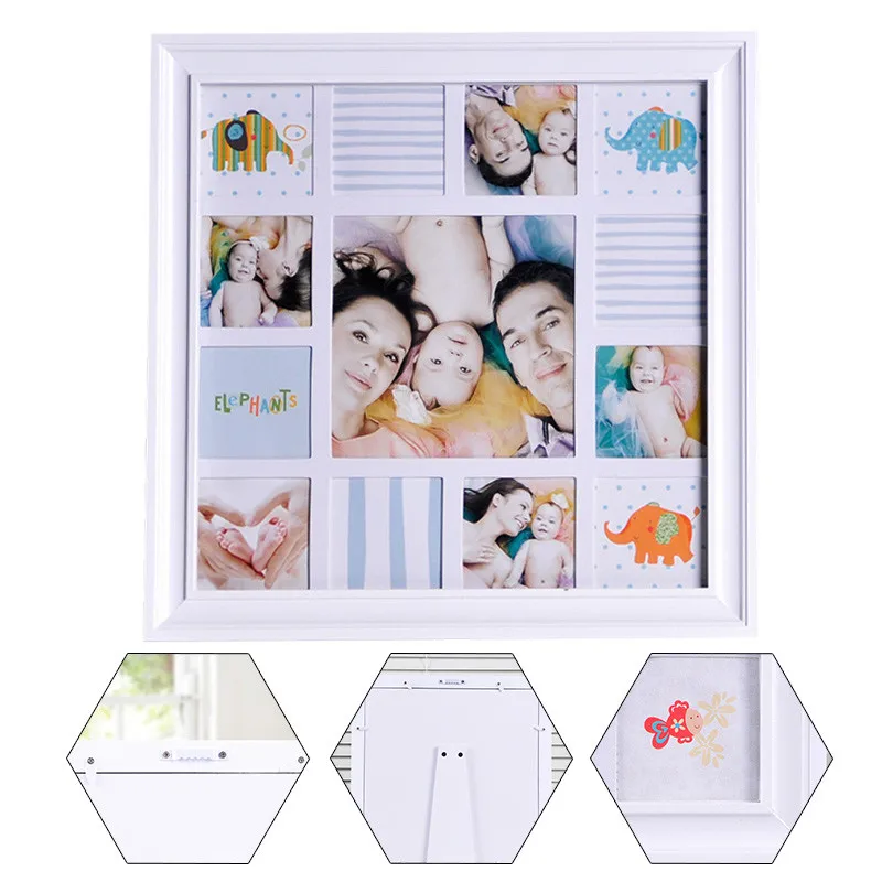 

Household OffIce Desktop Decor Family Wood Photo Frame European Vintage Wall Decor Kid Growth Record Pictures Frame