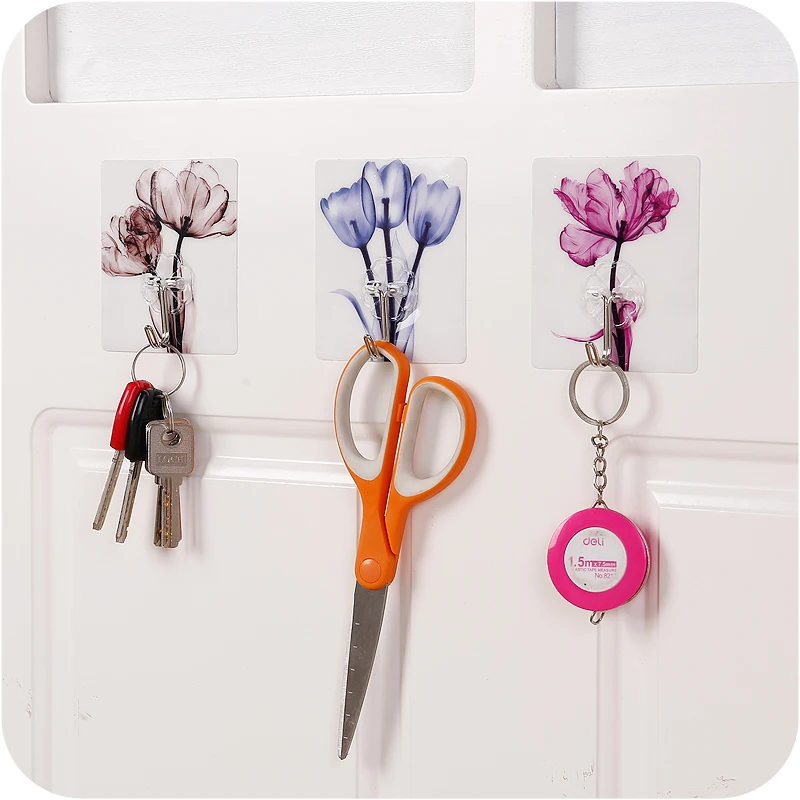 3 шт./компл. креативный держатель для хранения в цветочек крючки на клейкой основе