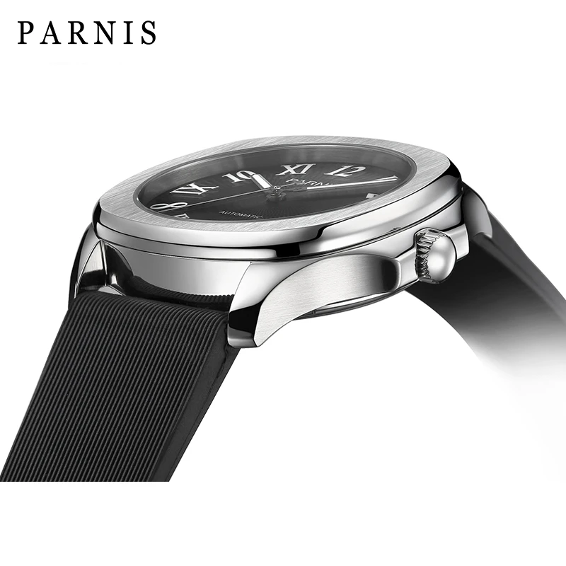 Часы мужские механические с резиновым ремешком 40 мм | Наручные часы