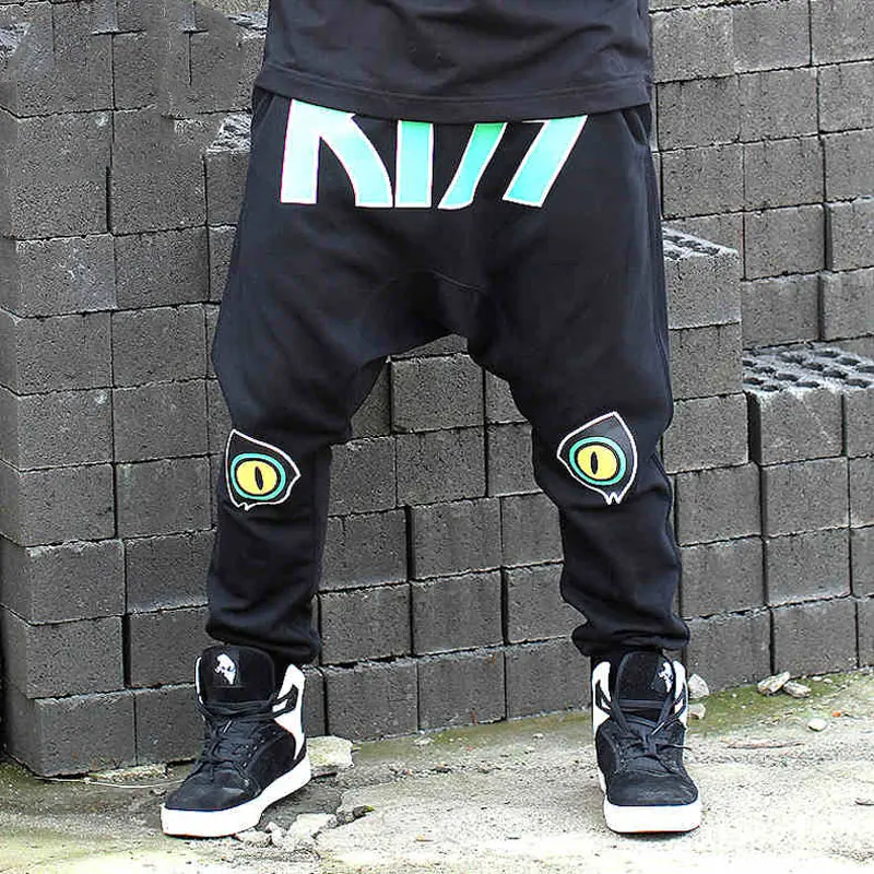 Хит продаж свободные штаны в стиле хип-хоп с крестиком большие размеры