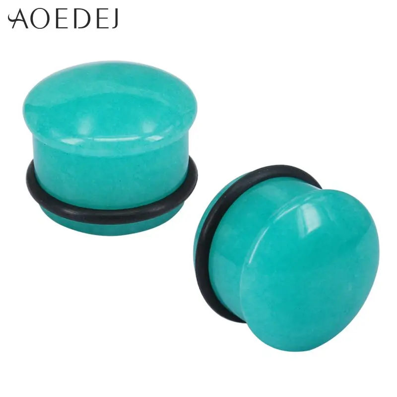 

AOEDEJ Fashion Plug & Tunnel Jewelry With O-Ring Ear Stretchers Plugs and Tunnels Natural Stone Ear Piercings Earring Gauges
