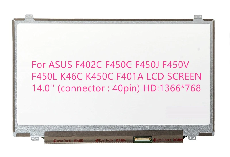 Для ASUS F402C F450C F450J F450V F450L K46C K450C F401A ЖК экран 14 0 ''(разъем: 40 контактов) HD:1366*768|screen for